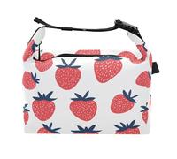 JUMBEAR Deliziosa borsa per il pranzo con fragole, con fibbia, per uomo/donna, impermeabile, a prova di perdite, borsa termica per lavoro, scuola, picnic