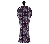 JUMBEAR Dreamy Feather Catching Dreams - Copritesta per mazze da golf, per conducente/fairway/ibrido, 1 confezione da 1 copritesta da golf in pelle PU con etichetta numerata