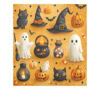 JUMBEAR Fantasmi di Halloween e cappelli da strega Copertura magnetica per lavastoviglie Adesivo magnetico impermeabile per frigorifero Decorazione per armadio domestico Decalcomanie Elettrodomestici