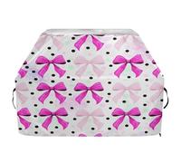 JUMBEAR Graziosa copertura per barbecue con fiocchi rosa, adatta per Weber, Brinkmann, Char-Broil, resistente, resistente ai raggi UV e impermeabile, antistrappo (165 x 63,5 x 114 cm)