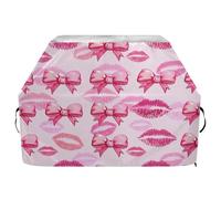 JUMBEAR Graziosa copertura per barbecue con fiocchi rosa, adatta per Weber, Brinkmann, Char-Broil, resistente, resistente ai raggi UV e impermeabile, antistrappo (165 x 63,5 x 114 cm)