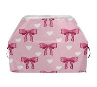 JUMBEAR Graziosa copertura per barbecue con fiocchi rosa, adatta per Weber, Brinkmann, Char-Broil, resistente, resistente ai raggi UV e impermeabile, antistrappo (165 x 63,5 x 114 cm)