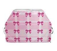 JUMBEAR Graziosa copertura per barbecue con fiocchi rosa, adatta per Weber, Brinkmann, Char-Broil, resistente, resistente ai raggi UV e impermeabile, antistrappo (165 x 63,5 x 114 cm)