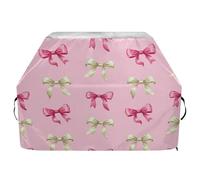 JUMBEAR Graziosa copertura per barbecue con fiocchi rosa, adatta per Weber, Brinkmann, Char-Broil, resistente, resistente ai raggi UV e impermeabile, antistrappo (165 x 63,5 x 114 cm)