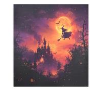 JUMBEAR Halloween Witches in The Red Moon Copertura magnetica per lavastoviglie Impermeabile Magnettico Sticker Frigorifero Decorazione Armadio Casa Decalcomanie Elettrodomestici Adesivi per Casa
