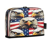 JUMBEAR Independence Day Eagles - Astuccio portapenne di grande capacità, con cerniera, per scuola, ufficio, viaggi