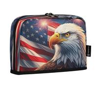 JUMBEAR Independence Day Eagles - Astuccio portapenne di grande capacità, con cerniera, per scuola, ufficio, viaggi