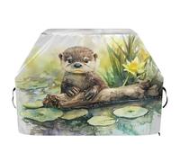 JUMBEAR Lovely Otter in The Lotus, copertura per barbecue Weber, Brinkmann, Char-Broil, resistente, resistente ai raggi UV e impermeabile, antistrappo (165 x 63,5 x 114 cm)