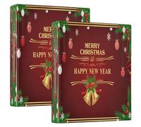 JUMBEAR Raccoglitore a 3 anelli per lettere (27,9 x 21,6 cm), organizer per appunti con scritta "Happy New Year", per scuola e ufficio, 2 pezzi