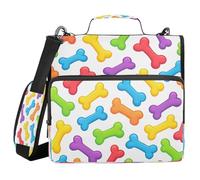 JUMBEAR Raccoglitore colorato con cerniera a forma di ossa di cane con tracolla, anelli O-ring da 3,8 cm, cartella portadocumenti espandibile, tasche multiple, capacità 600 fogli