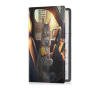 JUMBEAR Simpatico supporto per auto a forma di gatto per la registrazione e l'assicurazione del veicolo, organizer in pelle per documenti, patente di guida, documento d'identità, A, 24x26cm