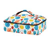 JUMBEAR Space and Aliens - Casseruola isolata per cibi caldi o freddi, borsa porta lasagne per feste potluck, picnic, spiaggia, adatta per pirofile da 22,9 x 33 cm