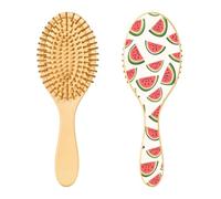 JUMBEAR Spazzola per capelli con chiodi di garofano, massaggiante per cuoio capelluto in legno di bambù, per tutte le acconciature, riduce grovigli e rotture dei capelli, promuove la crescita dei