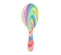 JUMBEAR Spazzola per capelli Rainbow Vortex, massaggiante per cuoio capelluto in legno di bambù, per tutte le acconciature, riduce grovigli e rotture dei capelli, promuove la crescita dei capelli