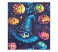 JUMBEAR Teschi di Halloween e cappelli da strega Copertura magnetica per lavastoviglie Adesivo magnetico impermeabile per frigorifero Magnete Decor Home Cabinet Decalcomanie Adesivi per Casa Cucina