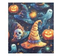 JUMBEAR Teschi di Halloween e cappelli da strega Copertura magnetica per lavastoviglie Adesivo magnetico impermeabile per frigorifero Magnete Decor Home Cabinet Decalcomanie Adesivi per Casa Cucina