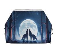 JUMBEAR Two Wolves under The Moonlight - Copertura per barbecue Weber, Brinkmann, Char-Broil, resistente, resistente ai raggi UV e impermeabile, antistrappo (165 x 63,5 x 114 cm)