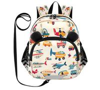 JUMBEAR Zaino per bambini con aereo dei cartoni animati per ragazzi e ragazze, zaino per bambini con orecchie carine, scuola materna e scuola elementare, S, A, M: 27.5×13.5×34cm
