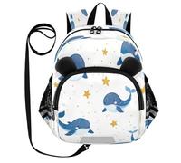 JUMBEAR Zaino per bambini con simpatico motivo balena, per ragazzi e ragazze, zaino per bambini con orecchie carine, scuola materna e scuola elementare, S, A, S: 25.5×12.5×29.5cm
