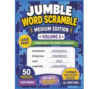 Jumble Word Scramble Book | Medium Edition Volume 2: Large Print Word Scramble Puzzle Book for Adults, Seniors & Teens | 8.5 x 11 Inches | 50 Medium Puzzles with Bonus All Directions Word Searches
