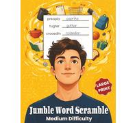 Jumble Word Scramble Puzzle Book - Medium Difficulty: 50 Word Scramble Puzzles with Bonus All Directions Word Searches | Relaxing Brain Games with ... Cognitive Brain Function for Teens and Adults