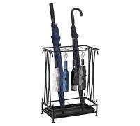 Jumblex Portaombrelli da Interno, Salvaspazio Porta Ombrelli per Esterno, Portaombrelli Design Moderno per Casa, Grande, Metallo, Nero, Rettangolari