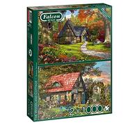 Jumbo, Falcon de luxe - Woodland Cottages, puzzle per adulti, 2 x 1000 pezzi