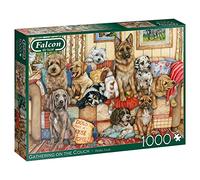 Jumbo- Gathering on The Couch Falcon de Luxe Animali,Cane,Cani Puzzle, Multicolore, 1000, 11293
