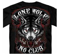 Jumbo Lone Lupo No Club Motociclista Tatuaggi Animale USA Uomo T Shirt GMD1343