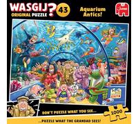 Wasgij Original 43 - ça Sent le Poisson - Antics Aquarium - Puzzle divertente per adulti, 100% cartone riciclato, 1000 pezzi Jumbo