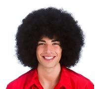 Jumbo Parrucca Afro Donna Uomo Grande Clown Afro Costume Parrucca Nera