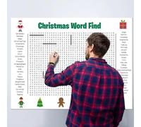 Jumbo Poster natalizio per la ricerca di parole, gioco da parete gigante 2 * 3FT, puzzle interattivo per trovare parole, attività divertente per famiglie, decorazioni natalizie