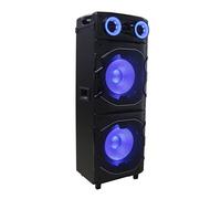Jumbo PS25BT Party Speaker Bluetooth 5.3 con luce, funzione karaoke e microfono - Altoparlante portatile TWS 1200 W con LED da discoteca, USB, AUX, radio FM e ruote per eventi e attività all'aperto