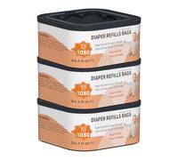 Jumbo+ - Sacchetti di ricambio quadrati compatibili con pannolini Genie Compact, Classic e Select, contengono fino a 1080 pannolini per ricarica, confezione da 3