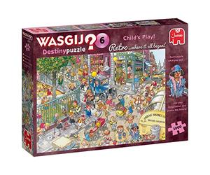 Jumbo, Wasgij Retro Destiny 6 - Gioco per bambini, puzzle per adulti, 1000 pezzi, blu/viola