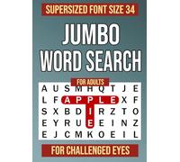 Jumbo Word Search For Adults Supersized Font Size 34 For Challenged Eyes: Cognitive Exercises For Seniors Extra Large Print