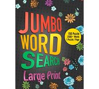 Jumbo Word Search Large Print: Jumbo Wordsearch Books For Adults : Hard Wordsearch Books For Adults : Adult Wordsearch Puzzle Books : Word Search ... Per Page Good For Senior Or Elderly (9)