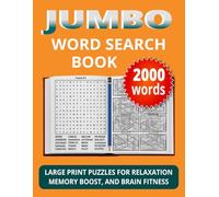 Jumbo Word Search Puzzle Book: 2000 Large Print Brain Games - Giant, Enormous, and Colossal Fun for Adults & Seniors And 100 Puzzles 20 Words Per Each