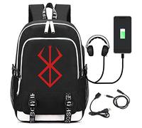 JUMBOZ Berse-rk Zaino Bambini Anime per Scuola, Zaini da Laptop Grande capacità con Porta di Ricarica USB, Borsa da Scuola Leggero con Tracolla Regolabili-A||1 Piece