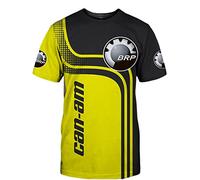 JUMBOZ Maglietta Uomo C.a.n-a.m, T-Shirt Girocollo da Motociclista Elasticizzato e Traspirante, Camicie Sportive Comoda -Yellow||XS