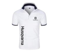 JUMBOZ Maglietta Uomo Manica Corta H.u.s.q.v.a.r.n.a, T-Shirt da Ciclismo Fitness con Stampa, Maglia Classiche da Paddle y Tennis Gara -White||XL
