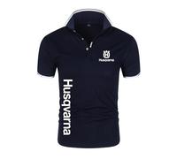 JUMBOZ Maglietta Uomo Manica Corta H.u.s.q.v.a.r.n.a, T-Shirt da Ciclismo Fitness con Stampa, Maglia Classiche da Paddle y Tennis Gara -Navy Blue||XL
