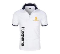 JUMBOZ Maglietta Uomo Slim Fit H.u.s.q.v.a.r.n.a, Tee Maglietta Palestra Uomo Traspirante, T-Shirt da Motociclista Comoda per Estiva -White||M