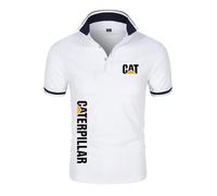 JUMBOZ Po.Lo Maglietta Uomo Manica Corta Ca.TER-Pillar, Tee Maglietta Palestra Uomo Traspirante, Maglia Tecnica da Sport Elasticizzato e Traspirante -White||M