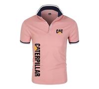 JUMBOZ T Shirt Uomo Ca.TER-Pillar, Po.Lo T-Shirt da Golf Traspirante, Maglia Basic Tennis Comoda per Corsa -Pink||S