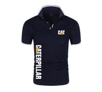 JUMBOZ T Shirt Uomo Ca.TER-Pillar, Po.Lo T-Shirt da Golf Traspirante, Maglia Basic Tennis Comoda per Corsa -Navy Blue||4XL