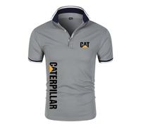 JUMBOZ T Shirt Uomo Ca.TER-Pillar, Po.Lo T-Shirt da Golf Traspirante, Maglia Basic Tennis Comoda per Corsa -Gray||XL