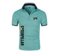 JUMBOZ T Shirt Uomo Ca.TER-Pillar, Po.Lo T-Shirt da Golf Traspirante, Maglia Basic Tennis Comoda per Corsa -Green||M