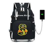 JUMBOZ Zaino per la Scuola dei Bambini Co.Bra Kai, Zainetti da Grande capacità per Laptop con Porta di Ricarica USB, Zainetto Casual e Leggero per Adolescenti e Studenti-C||47X30X15CM