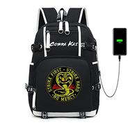 JUMBOZ Zaino per la Scuola dei Bambini Co.Bra Kai, Zainetti da Grande capacità per Laptop con Porta di Ricarica USB, Zainetto Casual e Leggero per Adolescenti e Studenti-B||47X30X15CM